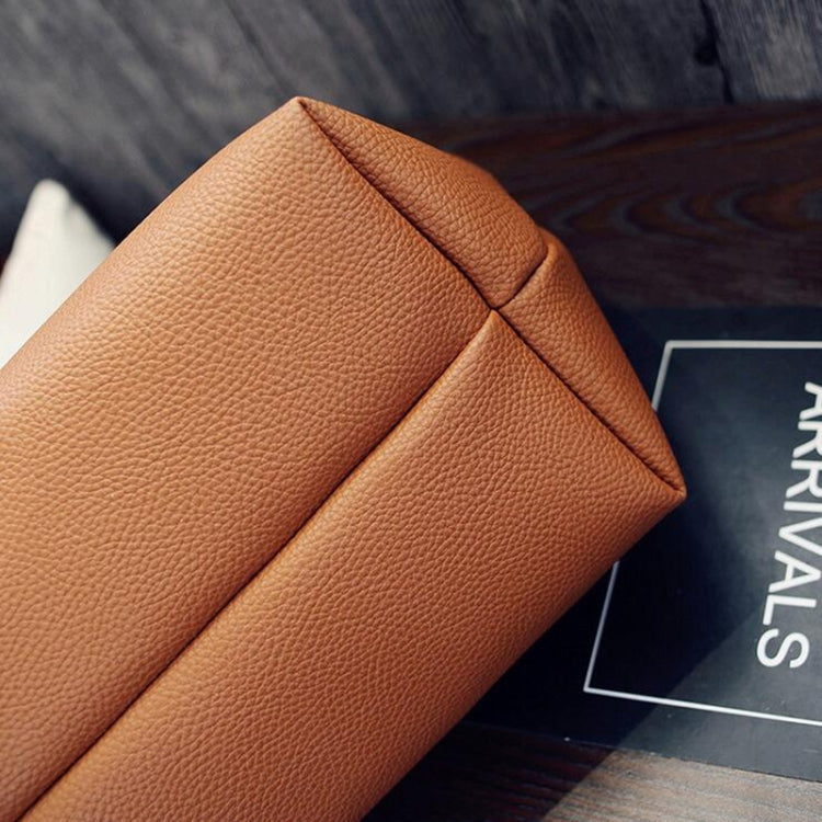 2 in 1 Soft Leather Women Bag Set Luxury Fashion Design Shoulder Bags Big Casual Bags Handbag(Wine red)