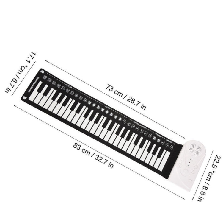 49-Key Portable Hand-Rolled Piano With Horn Children Beginners To Practice Electronic Piano(Elegant Black)