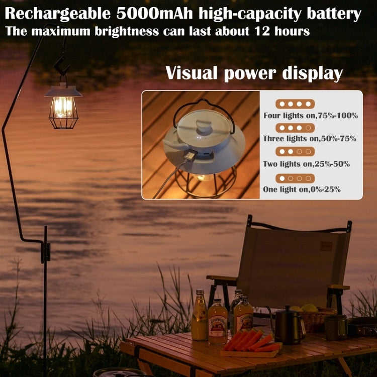 Outdoor Hanging Camping Lights Tent Lighting Atmosphere Lights(Handle Black)