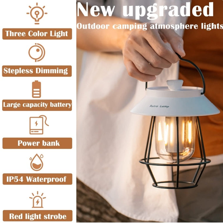 Outdoor Hanging Camping Lights Tent Lighting Atmosphere Lights(Handle Black)
