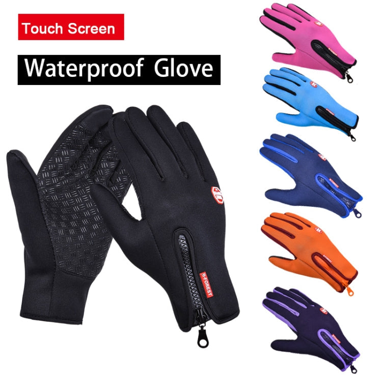 Outdoor Sports Hiking Winter Leather Soft Warm Bike Gloves For Men Women, Size:L (Black)
