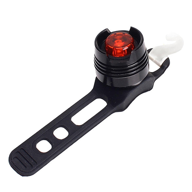 Aluminum Bicycle Cycling Front Rear Tail Helmet Red White LED Flash Lights Safety Warning Lamp Cycling Caution Light Waterproof(Red Light Black Case)