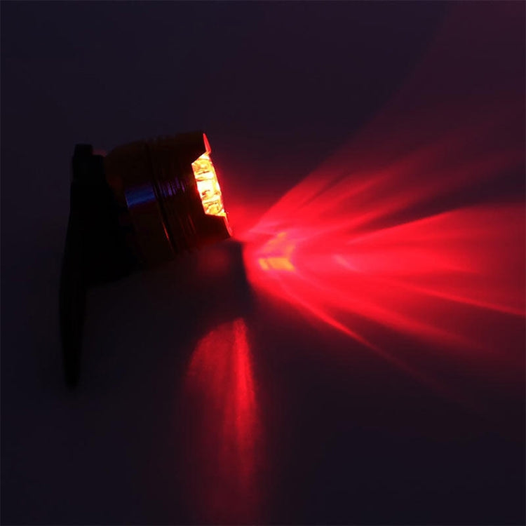 Aluminum Bicycle Cycling Front Rear Tail Helmet Red White LED Flash Lights Safety Warning Lamp Cycling Caution Light Waterproof(Red Light Black Case)