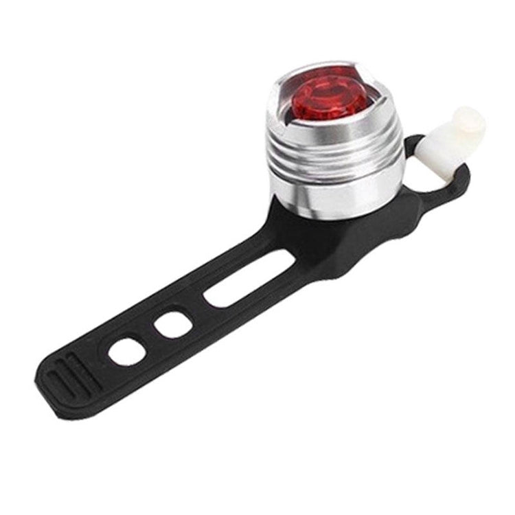 Aluminum Bicycle Cycling Front Rear Tail Helmet Red White LED Flash Lights Safety Warning Lamp Cycling Caution Light Waterproof(Red Light White Case)