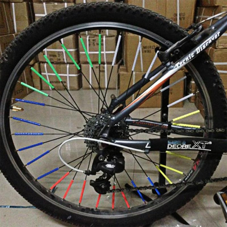 2 Bags Bicycle Mountain Bike Riding Wheel Rim Spoke Mount Clip Tube Warning Light Strip Outdoor Reflector(Yellow)