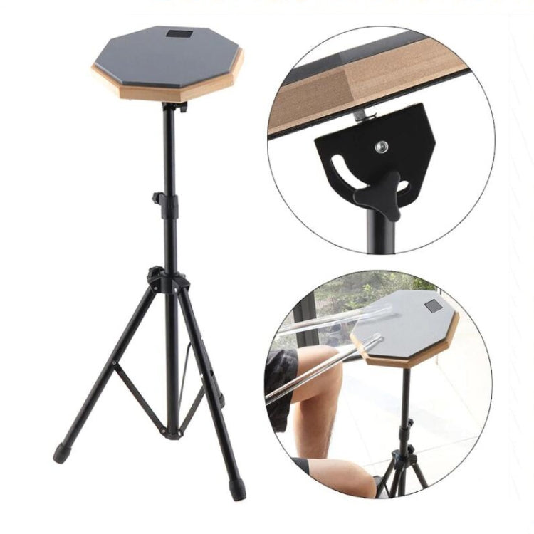 8 Inch Rubber Wooden Dumb Drum Practice Training Drum Pad with Stand(Gray)