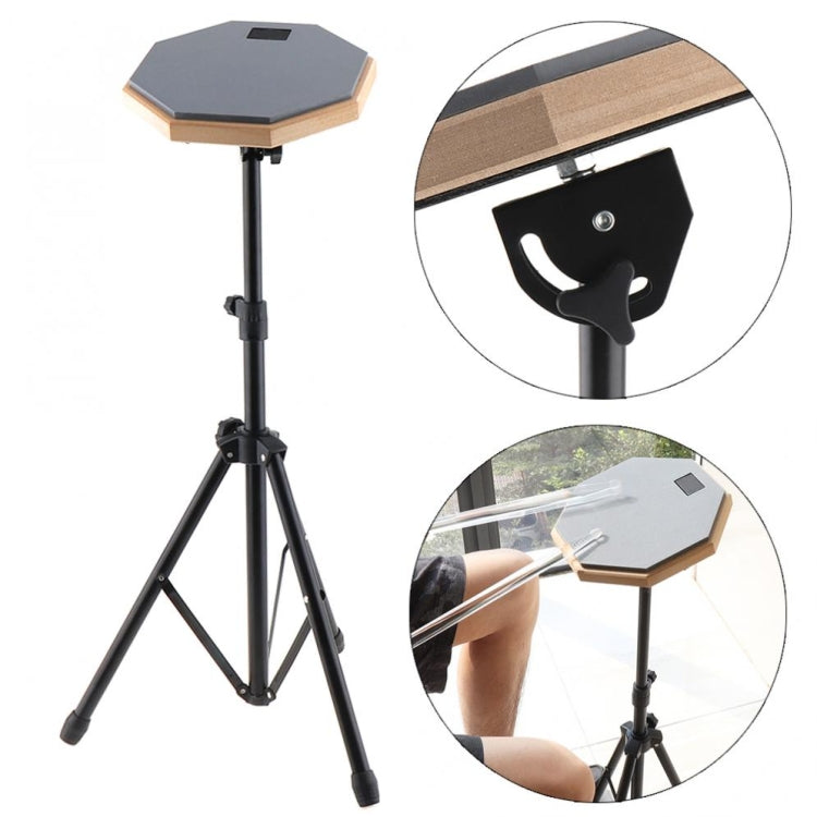 8 Inch Rubber Wooden Dumb Drum Practice Training Drum Pad with Stand(Gray)
