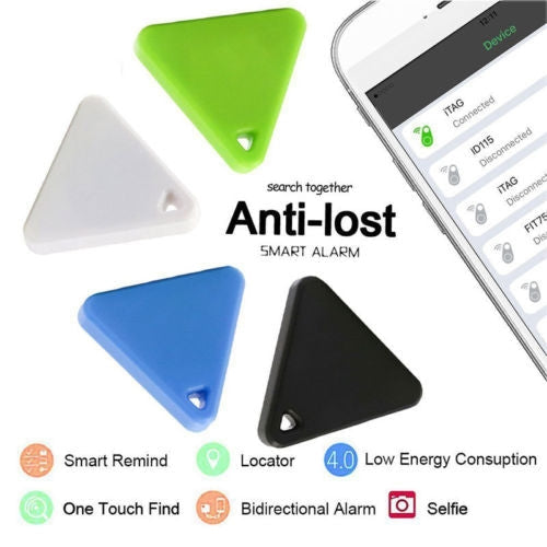 Pet Child Wallet Alarm Key Finder Mini Tag Smart Tracker Bluetooth Locator Alarm Auto Car Pets Kids Motorcycle Trackers(White)