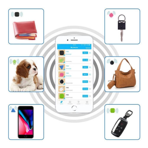 Pet Child Wallet Alarm Key Finder Mini Tag Smart Tracker Bluetooth Locator Alarm Auto Car Pets Kids Motorcycle Trackers(Pink)