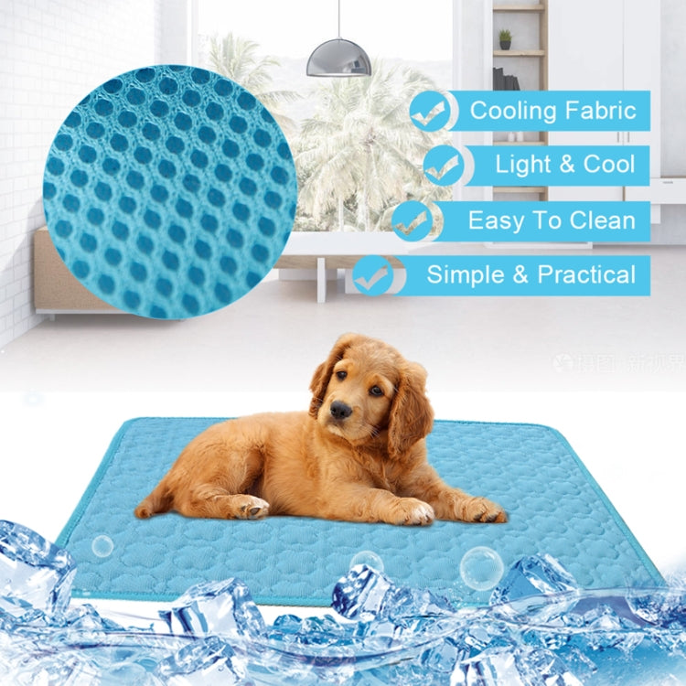 SFB104 Summer Cooling Mats Blanket Ice Pet Dog Cat Bed Mats, Size:102x70cm(Blue)