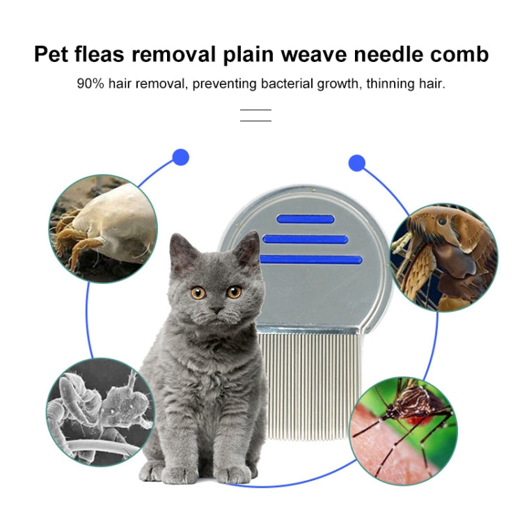 Pet Comb Dog Flea Cleaning Comb Stainless Steel Threaded Needle Comb Removal Beauty Products(Red)