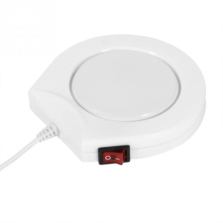 Beverage Heater Tray Pad Milk Tea Coffee Mug Hot Drinks Cup Heater, Shape:Round(White)