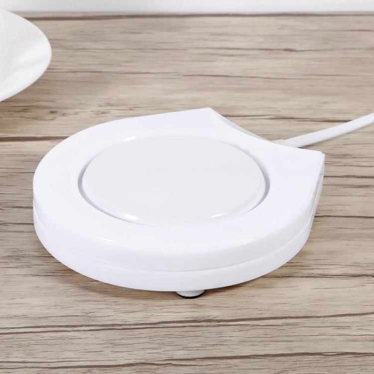 Beverage Heater Tray Pad Milk Tea Coffee Mug Hot Drinks Cup Heater, Shape:Round(White)