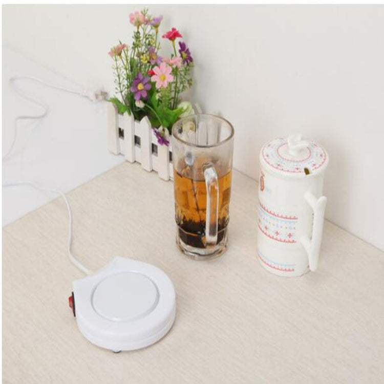 Beverage Heater Tray Pad Milk Tea Coffee Mug Hot Drinks Cup Heater, Shape:Round(White)