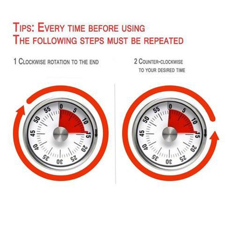 Kitchen Timer Countdown Timer with Magnetic Stainless Steel Timer, Color:8cm Red