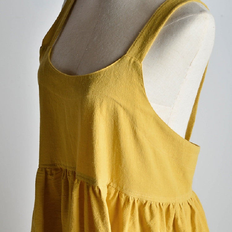 High Waist Cotton Linen Solid Color Apron(Mint Color)