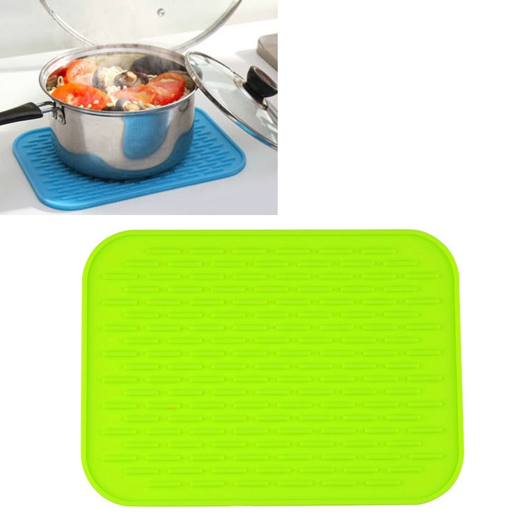 Thicken Colorful Silicone Insulation Mat European Anti-burning Pot Pad Table Waterproof  Phone Pad(Green)