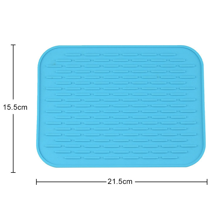 Thicken Colorful Silicone Insulation Mat European Anti-burning Pot Pad Table Waterproof  Phone Pad(Blue)