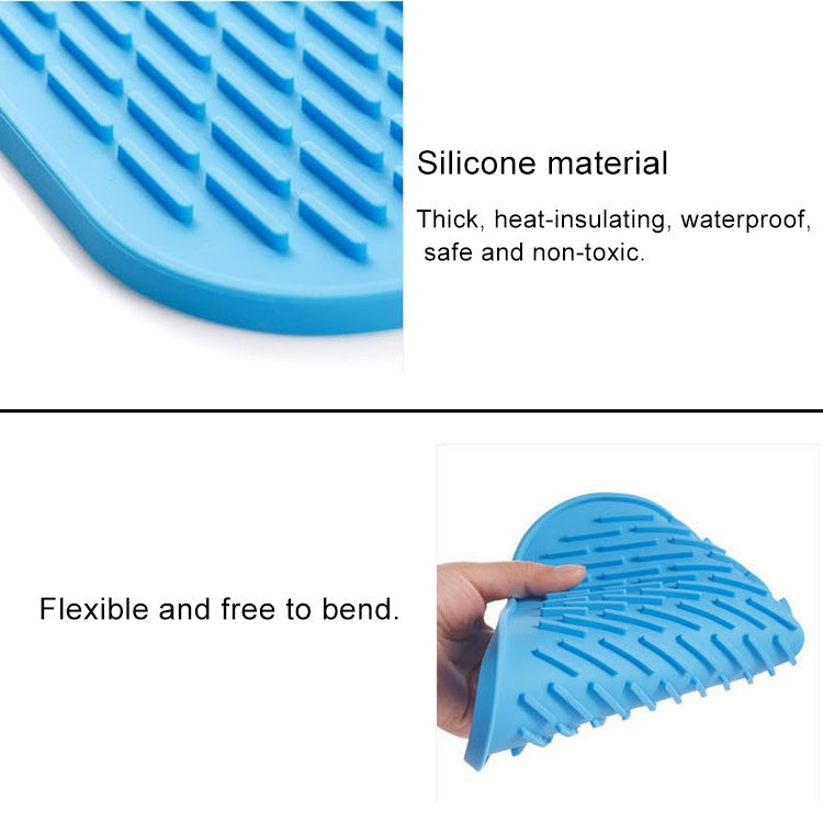 Thicken Colorful Silicone Insulation Mat European Anti-burning Pot Pad Table Waterproof  Phone Pad(Blue)