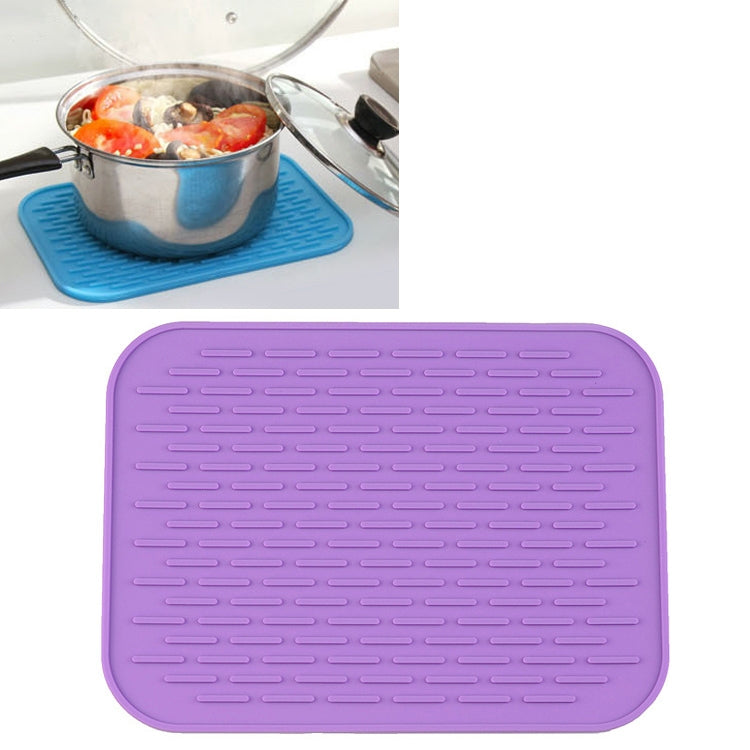 Thicken Colorful Silicone Insulation Mat European Anti-burning Pot Pad Table Waterproof  Phone Pad(Purple)