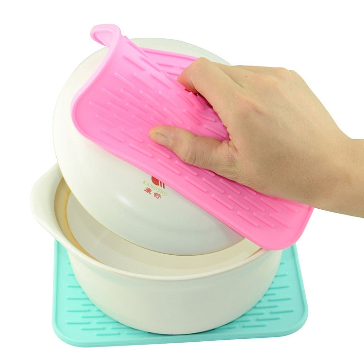 Thicken Colorful Silicone Insulation Mat European Anti-burning Pot Pad Table Waterproof  Phone Pad(Purple)