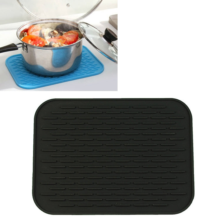 Thicken Colorful Silicone Insulation Mat European Anti-burning Pot Pad Table Waterproof  Phone Pad(Black)