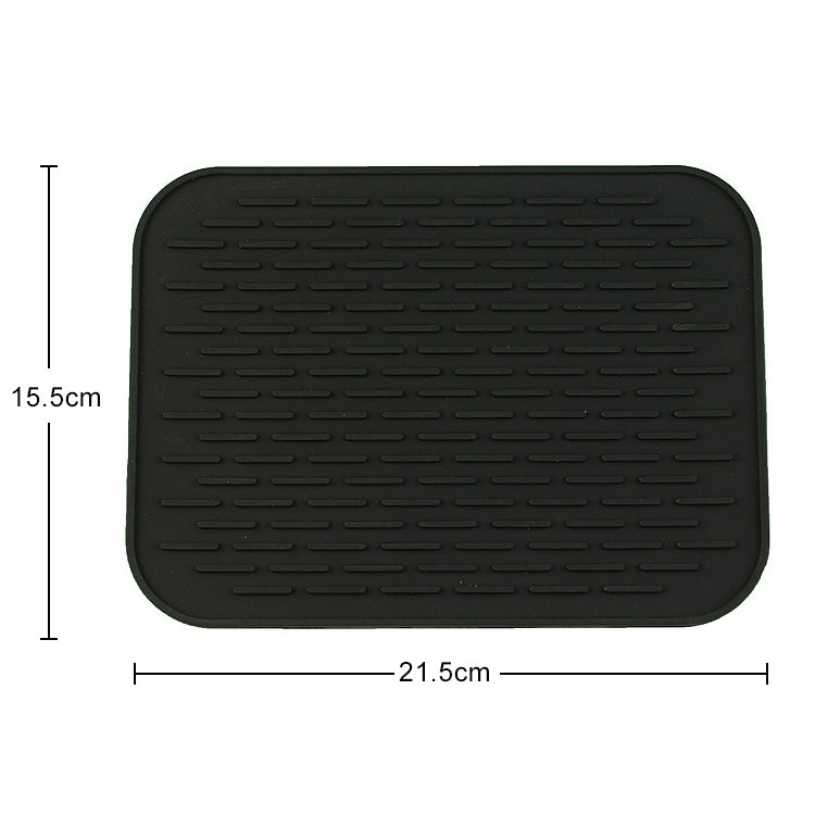 Thicken Colorful Silicone Insulation Mat European Anti-burning Pot Pad Table Waterproof  Phone Pad(Black)