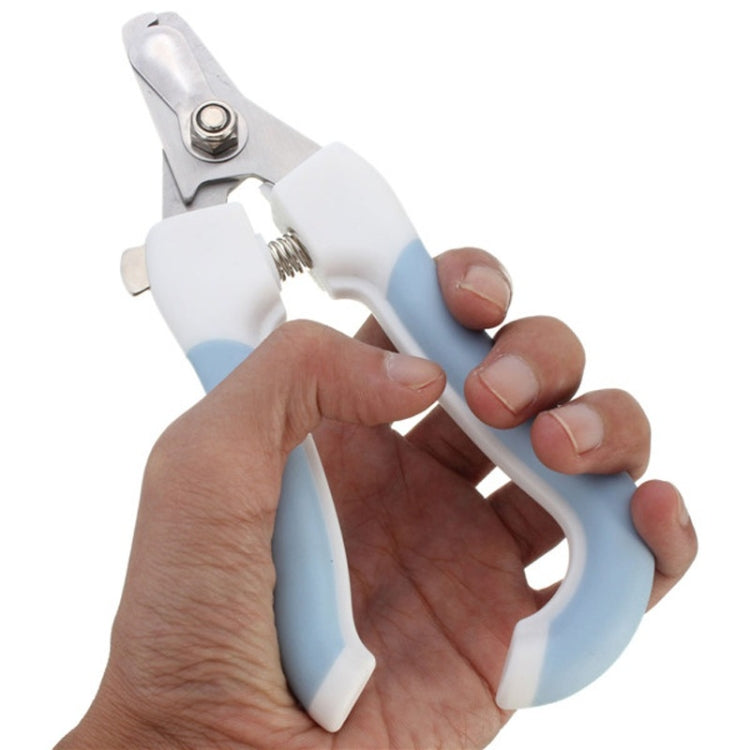 Two-piece Pet Toe Stainless Steel Cat and Dog Nail Clipper Filee, Size:S(Blue)
