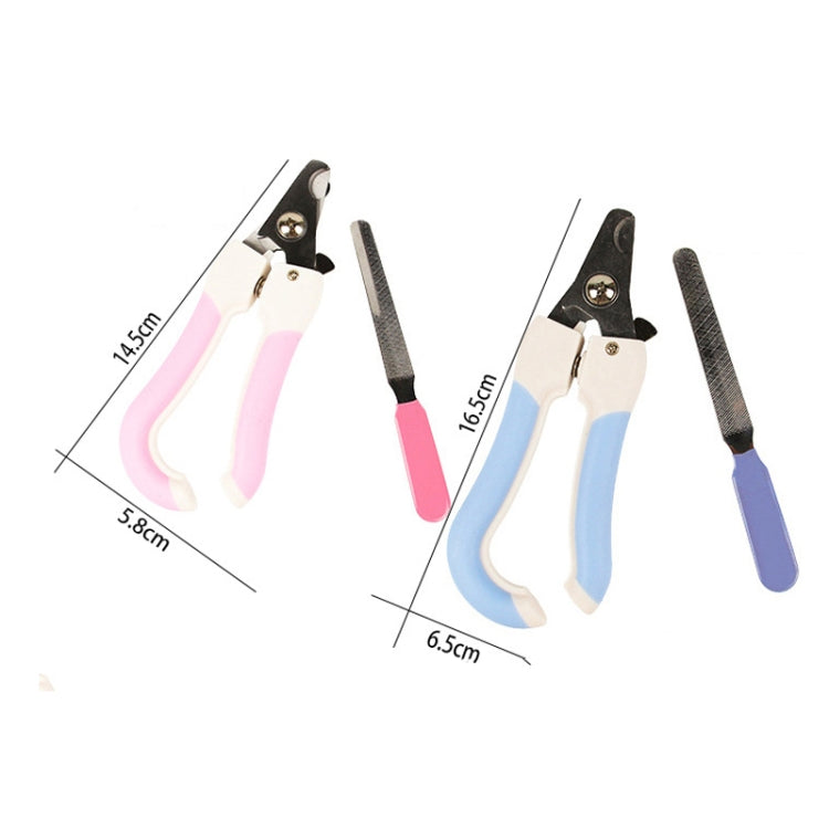 Two-piece Pet Toe Stainless Steel Cat and Dog Nail Clipper Filee, Size:S(Blue)