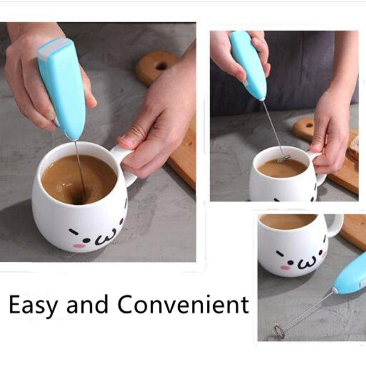 Electric Handheld Home Kitchen Egg Beater Mini Stainless Steel Egg Coffee Milk Tea Blender(Black)