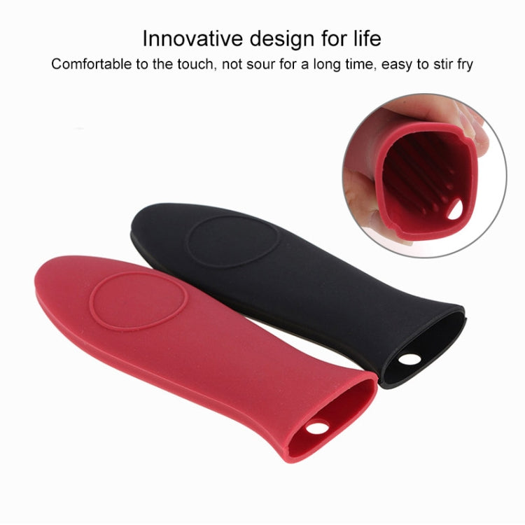 Silicone Pot Holder Handle Anti Slip Cover for Kitchen Thick Soft Pot Handle(Black)
