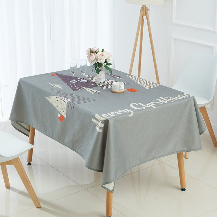 Household Encrypted Linen Waterproof Tablecloth, Size:140x180cm(Grey Tree)