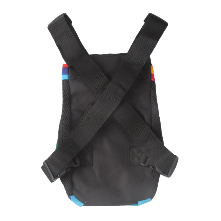 Traveling Portable Pet Chest Backpack Pet Carrier Bag, Size:S(Rainbow striped)