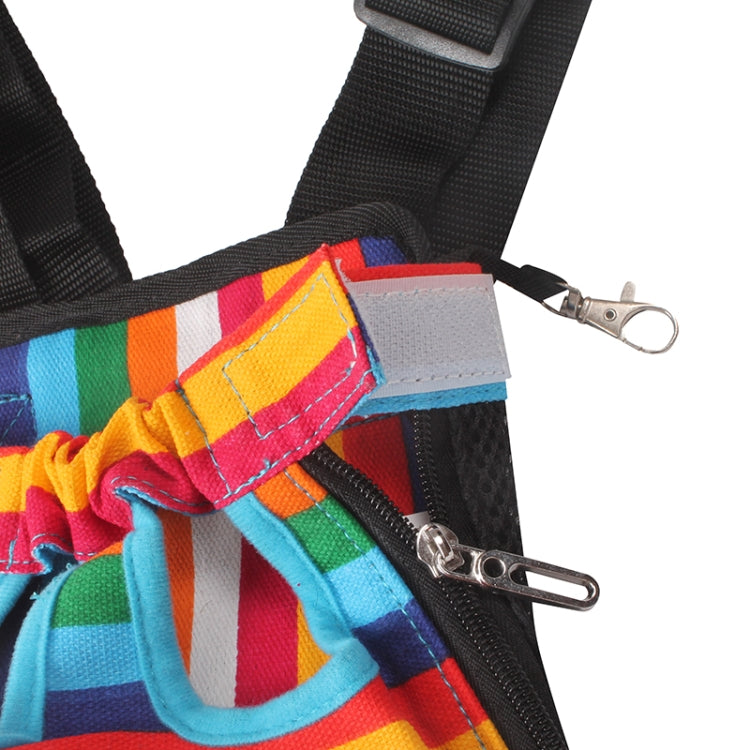 Traveling Portable Pet Chest Backpack Pet Carrier Bag, Size:XL(Rainbow striped)