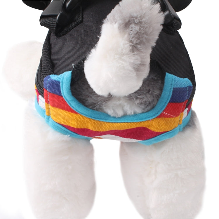 Traveling Portable Pet Chest Backpack Pet Carrier Bag, Size:XL(Rainbow striped)
