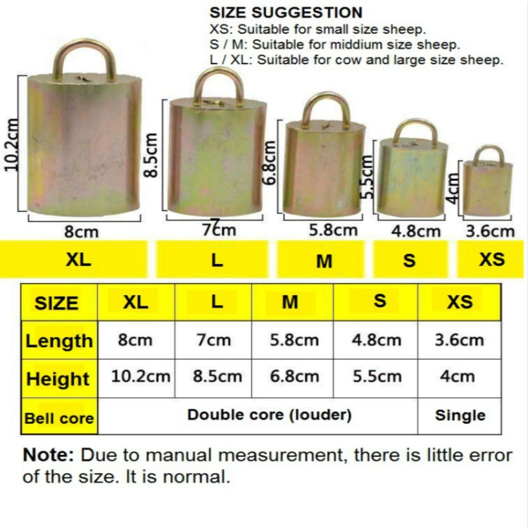 Special Loud Thick Cow Horse Sheep Farm Animals Anti-Lost Loud Bell, SIZE:XL