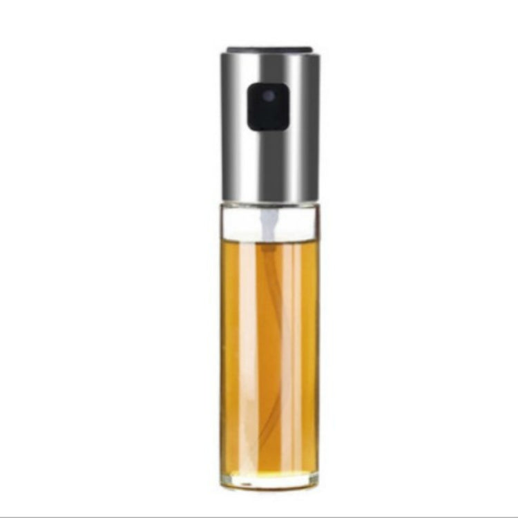 Plastic Glass Olive Pump Spray Bottle Oil Sauce Vinegar Bottle Oil Dispenser(Silver)
