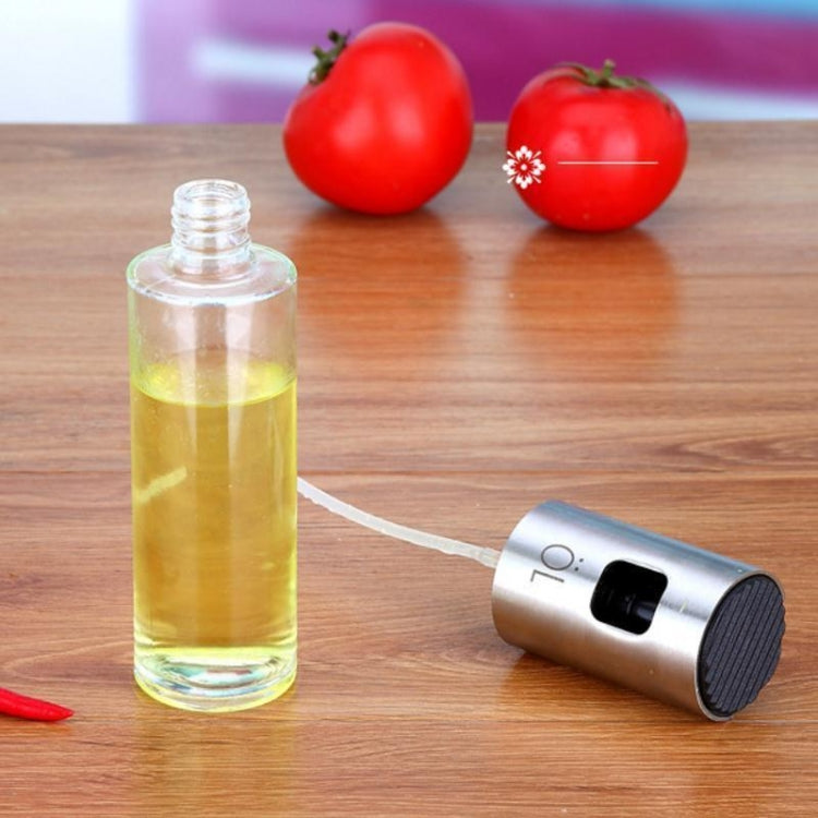 Plastic Glass Olive Pump Spray Bottle Oil Sauce Vinegar Bottle Oil Dispenser(Silver)