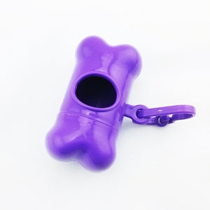Dog Poop Dispenser Dog Poop Bag Bone Dispenser Case Pet Waste Bags(Purple)