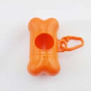 Dog Poop Dispenser Dog Poop Bag Bone Dispenser Case Pet Waste Bags(Orange)