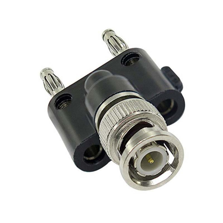 5pcs BNC Male to Dual 4mm Banana Female Plug Stackable Type Binding Male Connector(Black)