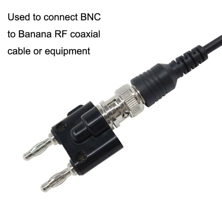 5pcs BNC Female To Dual Banana Plug Adapter Binding Male Connector(Black)
