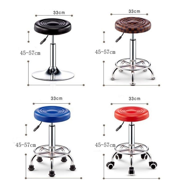 Adjustable Beauty Barber Shop Bar Lift Pulley Stool Movable Stool Chair(White)