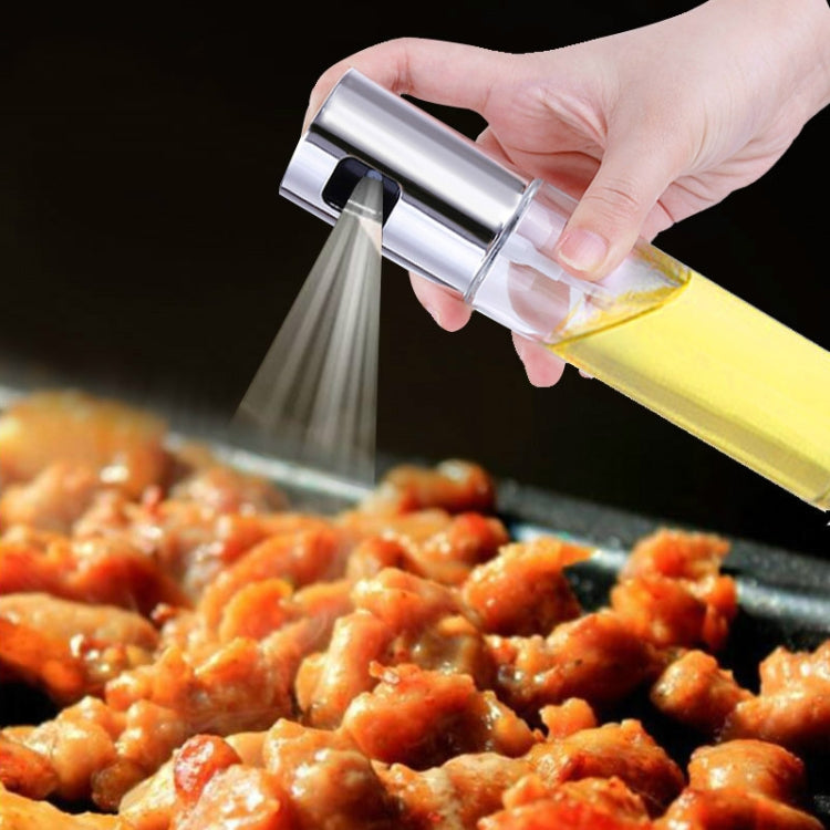 Kitchen Glass Olive Oil Spray Bottle Vinegar Oil Sprayer Seasoning Bottle(Silver)