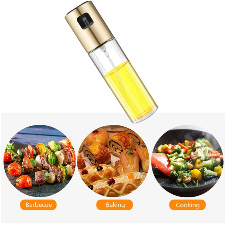 Kitchen Glass Olive Oil Spray Bottle Vinegar Oil Sprayer Seasoning Bottle(Silver)