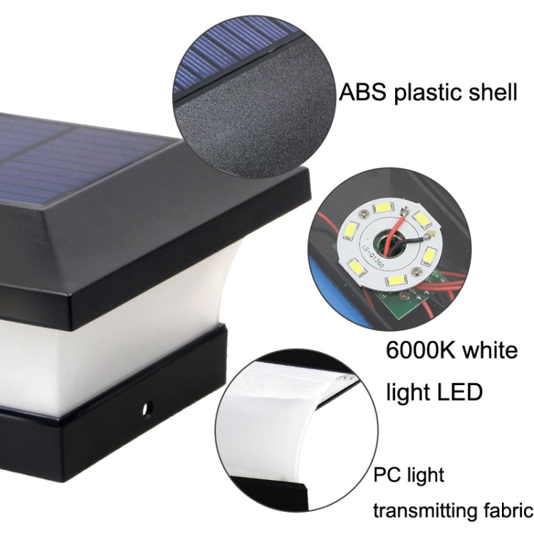 Solar LED Waterproof Outdoor Column Light Courtyard Lighting Lamp(White Light)