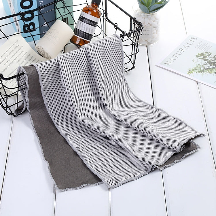 Absorbent Polyester Quick-drying Breathable Cold-skinned Fitness Sports Portable Towel, Package:30x100 Clasp Cup(Grey)