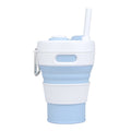 350ML Folding Portable Silicone Telescopic Drinking Coffee Cup Multi-function Silica Cup Travel(BLue)