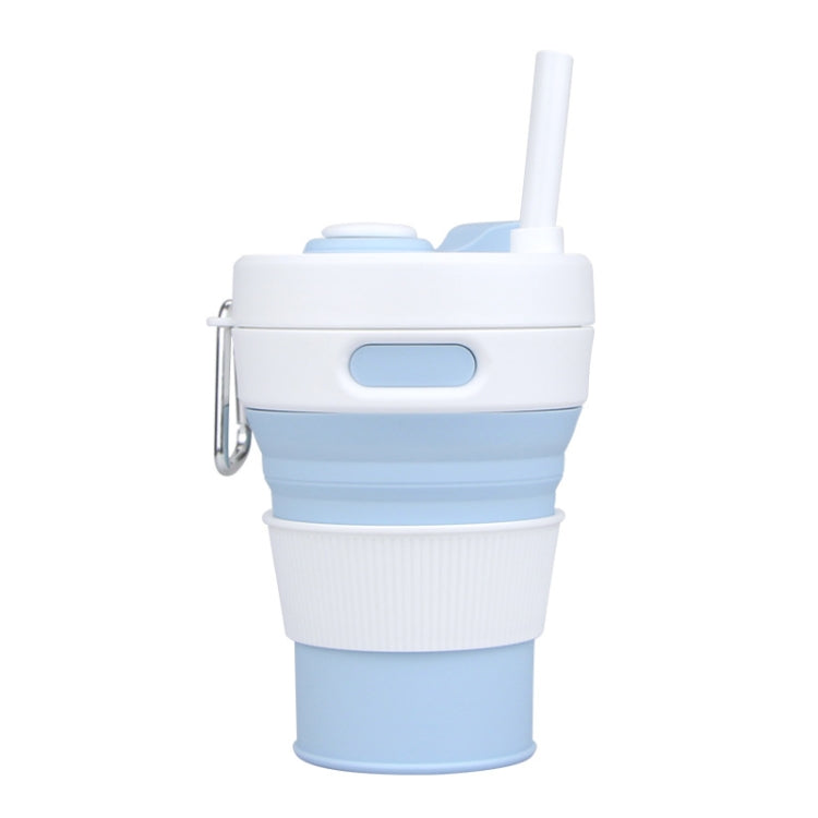 350ML Folding Portable Silicone Telescopic Drinking Coffee Cup Multi-function Silica Cup Travel(BLue)