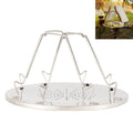 Outdoor Stainless Steel Toast Rack 4 Slice Toast Bread Pan Camping Barbecue Rack Foldable Bakeware